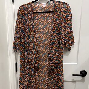 LuLaRoe Multicolor Geometric Kimono